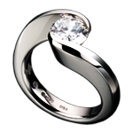 Diamond tension setting ring
